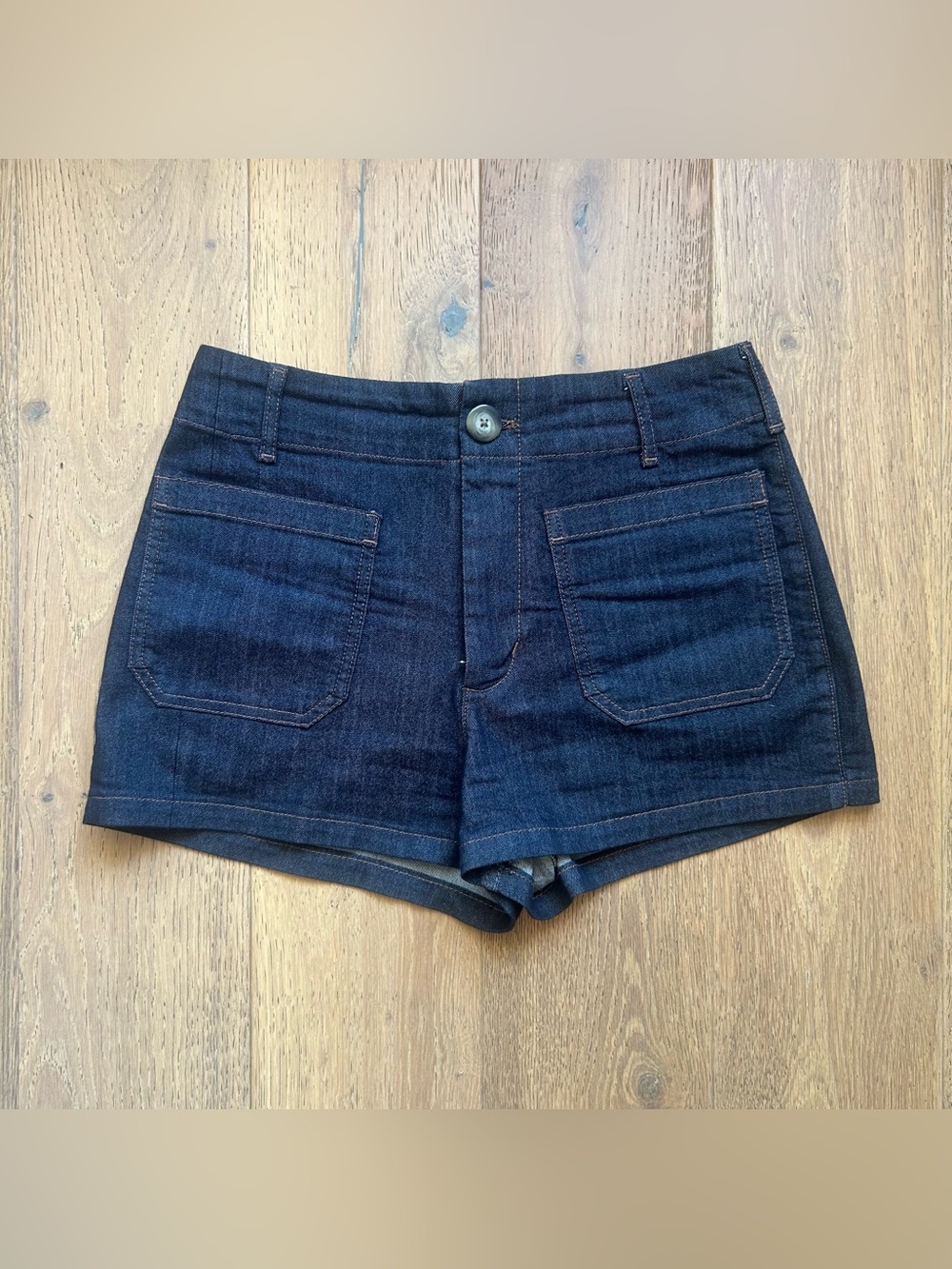 Anthropologie Maeve Dark Indigo Colette Denim Short Shorts Size 31 Like New